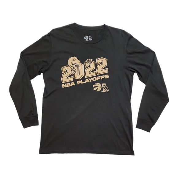 OVO Raptors 2022 NBA Playoffs Mens Long Sleeve Shirt (J) - Picture 1 of 7